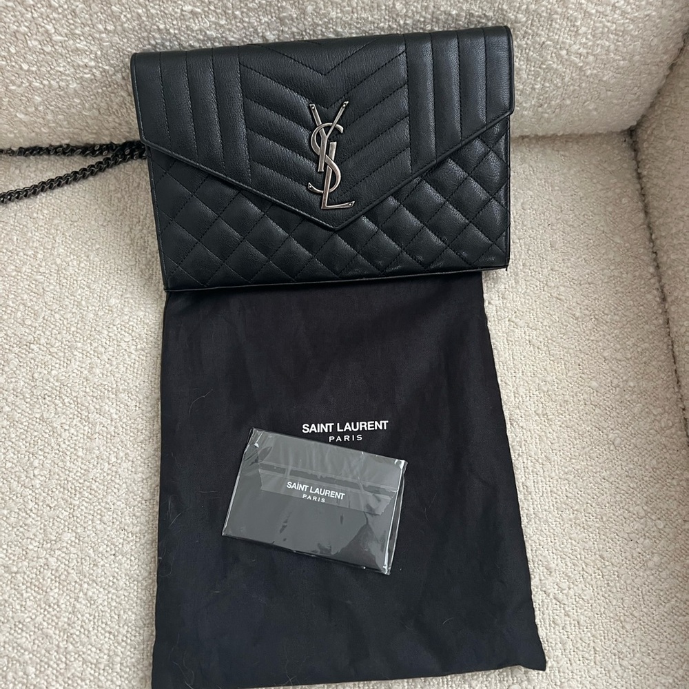 Saint Laurent Black Chain Wallet